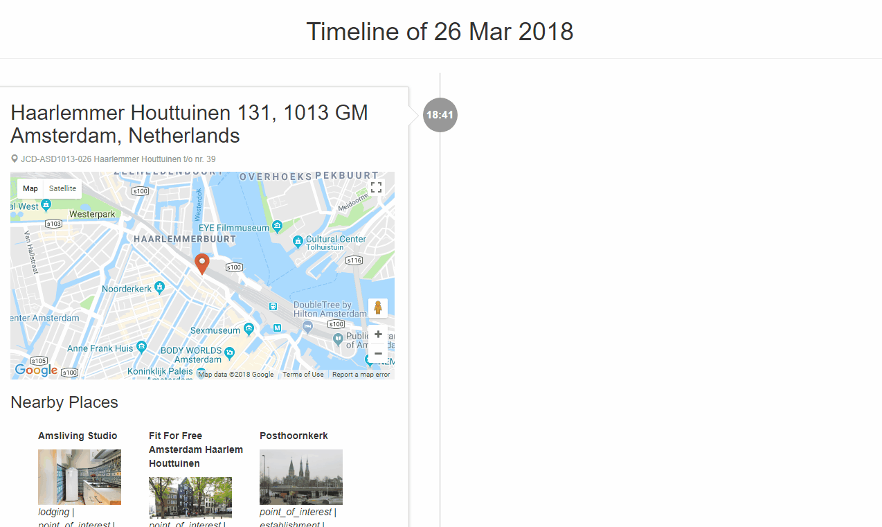 Timeline application demo