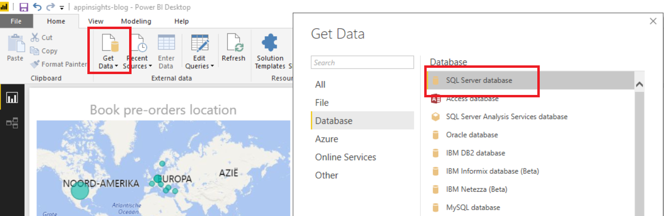 Power BI connect to SQL database